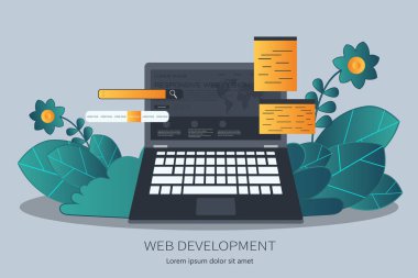 Web development flat illustration concept. Flat vector illustration clipart