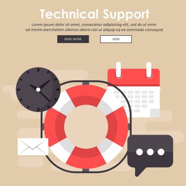 Canlı destek afişi. Müşteri hizmetleri konsepti. Bizimle iletişim kurmak için simge, destek, yardım, telefon görüşmesi ve web sitesi tıklama. Düz vektör illüstrasyonu.