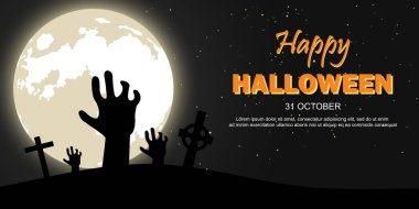 Mutlu Cadılar Bayramı posterleri. Düz vektör illüstrasyonu