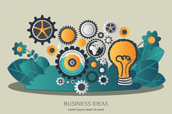 Business Ideas Concept Brainstorming Development Flat Vector Illustration — Stock Vector