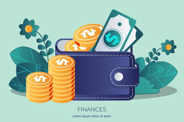 Concept Voor Financiën Besparingen Bedrijfsinvesteringen Platte Vectorillustratie — Stockvector