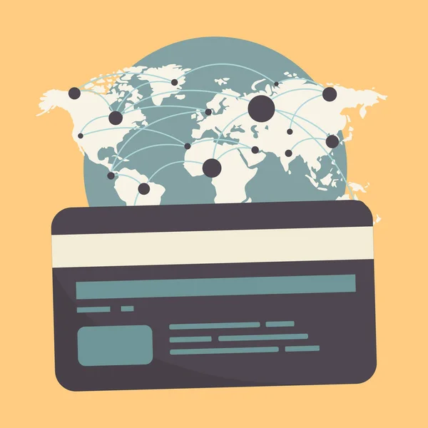 Παγκόσμιο Σύστημα Πληρωμών Τραπεζική Κάρτα Μετρητά Και Πληρωμές Χωρίς Μετρητά — Διανυσματικό Αρχείο