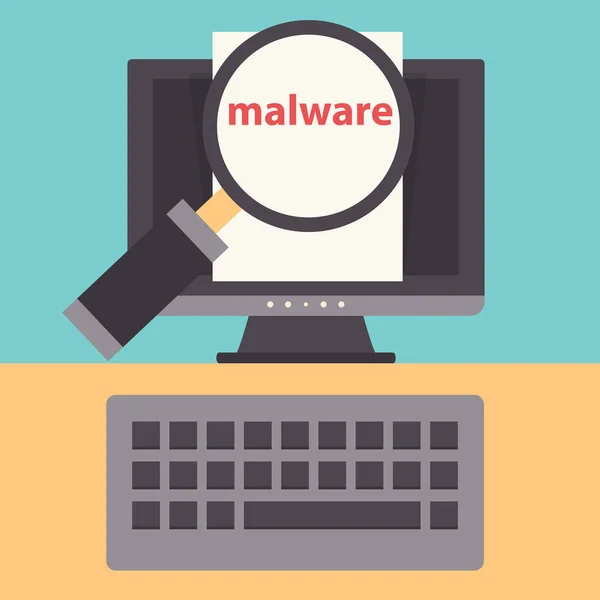 Dokument Złośliwym Oprogramowaniem Laptopie Koncepcja Wirusa Piractwa Hakowania Bezpieczeństwa Baner — Wektor stockowy