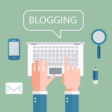 Gazetecilik ve blog için hikaye dünyası afişinizi yazın. Düz vektör illüstrasyonu