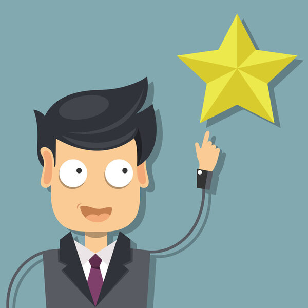 Rating on customer service illustration. Website rating feedback and review concept. Flat vector illustration