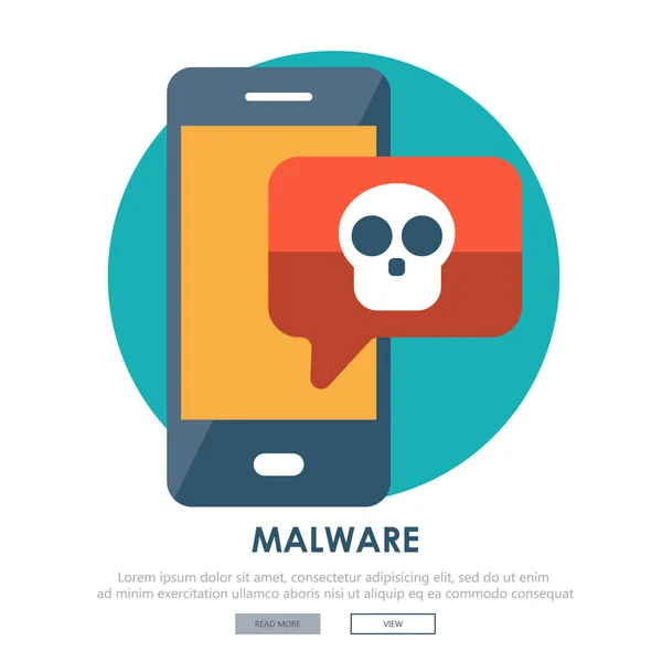 Documento Con Malware Portátil Concepto Virus Piratería Piratería Seguridad Banner — Archivo Imágenes Vectoriales