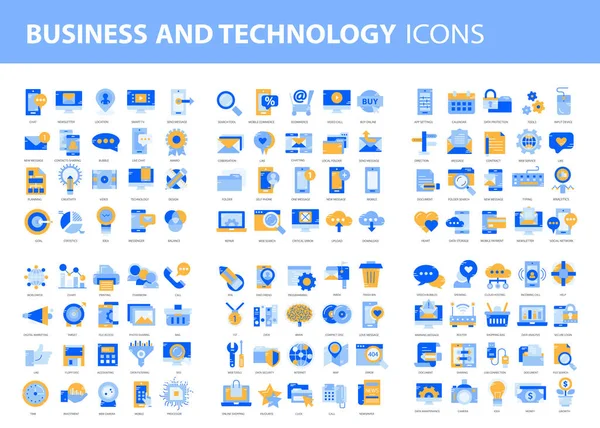 Negocios Marketing Programación Gestión Datos Conexión Internet Redes Sociales Informática — Vector de stock