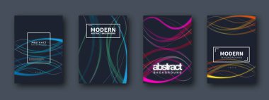 Broşür seti, yıllık rapor, el ilanı tasarım şablonları. İş sunumu, iş kağıdı, şirket belge kapağı ve şablon tasarımları için vektör illüstrasyonları