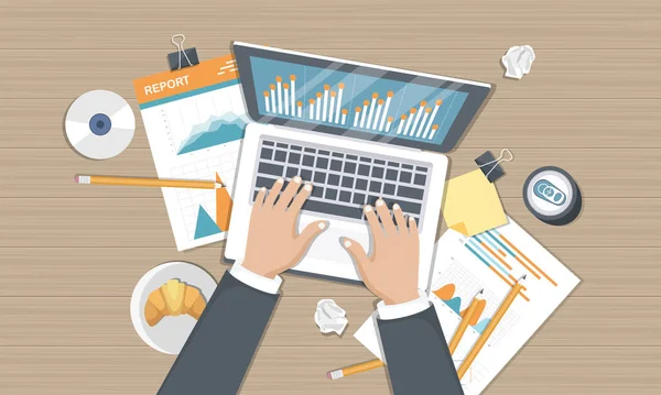 Mobil Szolgáltatások Üzleti Pénzügyi Alkalmazások Online Audit Statisztika Analitika Jelentés — Stock Vector