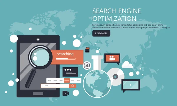 Концепция Оптимизации Поисковой Системы Плоская Векторная Иллюстрация — стоковый вектор