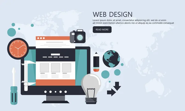 Έννοιες Επίπεδη Σχεδίαση Εικονογράφηση Για Την Ανάπτυξη Web Design Λογότυπο — Διανυσματικό Αρχείο