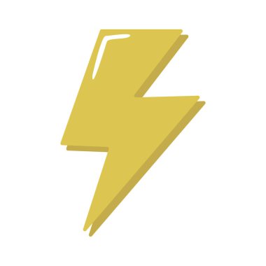 Şimşek sembolü. Sarı ışık çizimi. Tehlike uyarısı. Vektör güç amblemi. EPS 10.