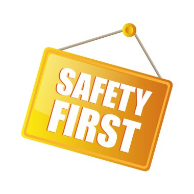 Sarı tabela. Turuncu eğim dokusu. Güvenlik İlk Mesaj. Önlem vektör sembolü. EPS 10.