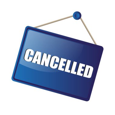 Mavi tabela. Koyu mavi eğim. Mesaj iptal edildi. Olay durumu bildirisi. EPS 10.