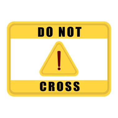 Çapraz imza atma. Uyarı üçgeni sembolü. Tehlike Uyarı Vektörü. Dikkat sınırı grafiği. EPS 10.