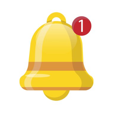 Haber çanı simgesi. Bir 1 yeni mesaj. Ses sembolünü uyarın. Acil hatırlatma vektörü. EPS 10.