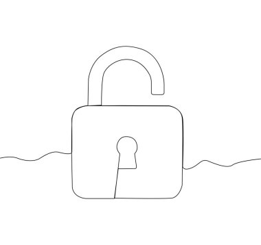 Kilit kilidini aç. Kilitli erişim sembolü. Basit Vektör anahtarı işareti. Güvenlik özgürlük unsuru. EPS 10.