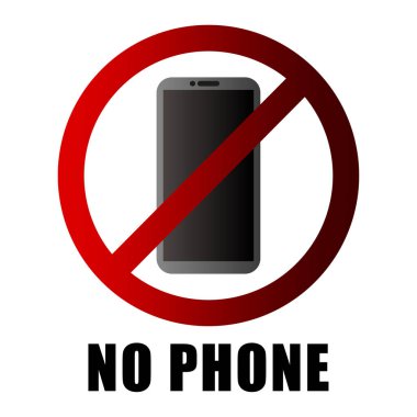 Telefon sembolü yok. Aygıt yasağı Vektörü. Kısıtlı mobil simge. İletişim, amblemi durdur. EPS 10.