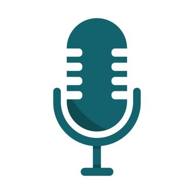 Mikrofon simgesi. Ses kayıt sembolü. Ses yayın ekipmanı. Vektör ses aracı. EPS 10.