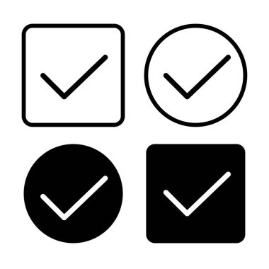 Mark Vector 'u kontrol et. Onay sembolleri. Tamamlandı. Başarı unsuru. EPS 10.