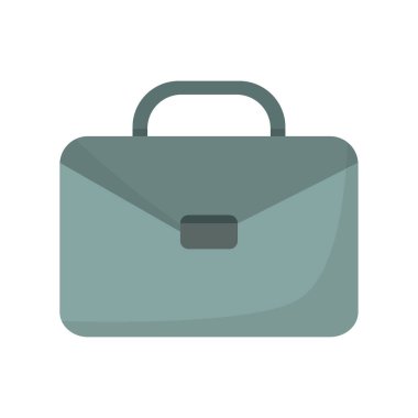 Gri yeşil çanta. İş çantası. Ofis portföyü Vektörü. Şirket simgesi. EPS 10.