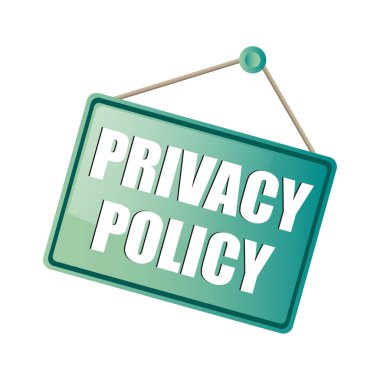 Gizlilik politikası işareti. Yeşil kapı askısı. Veri güvenlik vektörü. Gizli bilgi kavramı. EPS 10.