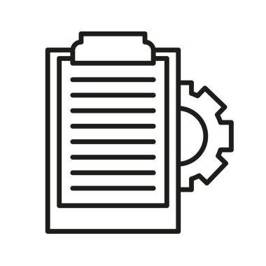 Proje görev simgesi. Teknik rapor sembolü. Yönetim Planı Vektörü. Ayarlar kontrol listesi. EPS 10.