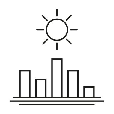 Hava durumu çizelgesi simgesi. Güneş Veri Vektörü. Kentsel istatistiksel büyüme. İklim grafik analizi. EPS 10.