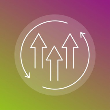 Finansal ilerleme ikonu. Profesyonel başarı sembolü. Yukarı doğru ok vektörü. İstatistiksel geliştirme optimizasyonu. EPS 10.