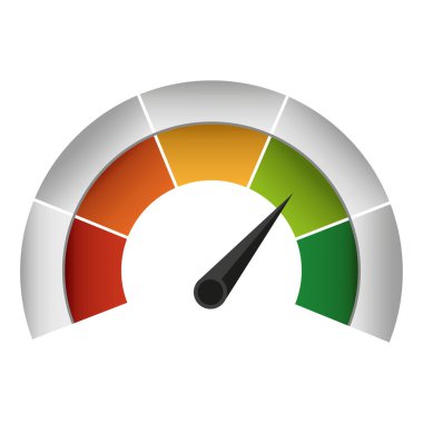 Performans göstergesi. Yüksek aktivite göstergesi. Dijital ölçüm ölçeği. Vektör ölçer. EPS 10.
