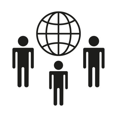 Genel ağ simgesi. Dünya insanlarının sembolü. Uluslararası Takım Vektörü. Gezegen. EPS 10.