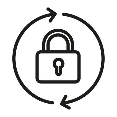 Güvenli koruma ikonu. Güvenlik kilidi sembolü. Mahremiyet döngüsü taşıyıcısı. Kapalı asma kilit. EPS 10.