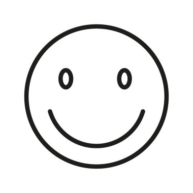 Mutluluk gülümseme ikonu. Neşeli Vektör yüzleri. Olumlu duygusal sembolizmler. Arkadaş çizgileri karakter koleksiyonu yapar. EPS 10.