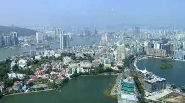 Macau Yarımadası ve A-Ma Tapınağı Bölgesi Macau Kule Gözlem Güvertesi 'nden.