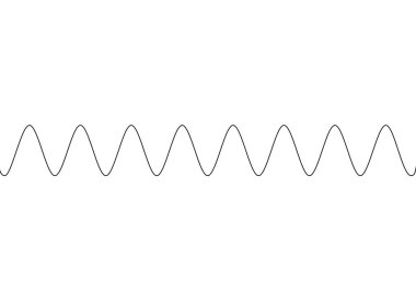 Hand drawn sine wave line illustration. Minimalist wavy line representing a continuous periodic oscillation