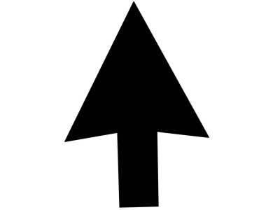 Black computer mouse cursor icon pointing. Simple pointer arrow symbol