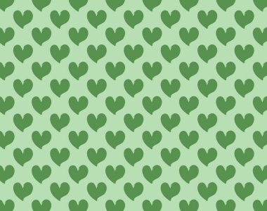 Koyu ve açık yeşil kalpler kusursuz bir arka plan. Tatlı bir monokromatik aşk dokusu tasarımı