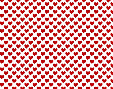Temiz beyaz arka planda küçük kırmızı kalpler pürüzsüz desen. Basit canlı bir aşk ve romantizm dokusu tasarımı