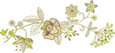 Güzel çiçeklerle nakışlı, pürüzsüz desen. Koyu arkaplanda el yapımı çiçek süsü. Moda ürünleri için nakış. Zarif fayanslı tasarım, baskı kumaşı veya kağıt ve daha fazla Dogar Art emb için en iyisi.