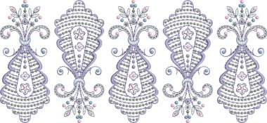 Detaylı yaprak desenleri içeren, hem çok renkli hem de tek renk varyasyonlarda bulunan orijinal çiçek işleme tasarımı. Dijital nakış, moda, tekstil ve el işi için mükemmel. Yüksek kaliteli EMB vektör dosyaları ile tasarlanmış, Dogar Art emb