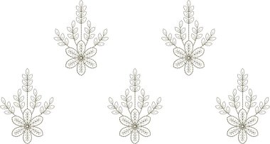 Detaylı yaprak desenleri içeren, hem çok renkli hem de tek renk varyasyonlarda bulunan orijinal çiçek işleme tasarımı. Dijital nakış, moda, tekstil projeleri ve el işi kullanımı için mükemmel. Yüksek kaliteli Dogar Art emb vektörü ile tasarlandı