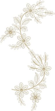 Güzel çiçekli, nakışsız desenli ve koyu arkaplanda el yapımı çiçek süsü. Moda ürünleri için nakış ve basılı kumaş veya kağıt ve daha fazlası için en iyi kaplamalı tasarım.