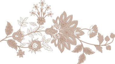 Detaylı yaprak desenleri içeren, hem çok renkli hem de tek renk varyasyonlarda bulunan orijinal çiçek işleme tasarımı. Dijital nakış, moda, tekstil projeleri ve el işi kullanımı için mükemmel. Yüksek kaliteli vektör ve EMB dosyaları ile tasarlandı