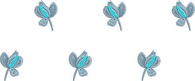 Güzel çiçeklerle nakışlı, pürüzsüz desen. Koyu arkaplanda el yapımı çiçek süsü. Moda ürünleri için nakış. Zarif döşeme tasarımı, baskı kumaşı ya da kağıt ve daha fazlası için en iyisi.