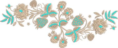 Güzel bir Barok Süslemesi Etnik tarz sınır tasarımı suluboya, trend, doku, klasik el çizimi, tropikal mughal sanat nakış desenleri ile el yapımı sanat deseni 