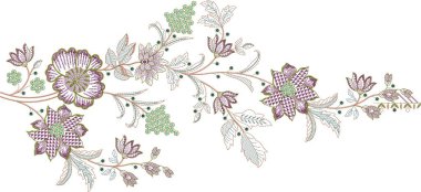 Güzel çiçeklerle nakışlı, pürüzsüz desen. Koyu arkaplanda el yapımı çiçek süsü. Moda ürünleri için nakış. Zarif döşeme tasarımı, baskı kumaşı ya da kağıt ve daha fazlası için en iyisi.