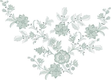 Güzel çiçeklerle nakışlı, pürüzsüz desen. Koyu arkaplanda el yapımı çiçek süsü. Moda ürünleri için nakış. Zarif döşeme tasarımı, baskı kumaşı ya da kağıt ve daha fazlası için en iyisi.