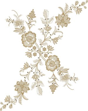 Güzel çiçeklerle nakışlı, pürüzsüz desen. Koyu arkaplanda el yapımı çiçek süsü. Moda ürünleri için nakış. Zarif döşeme tasarımı, baskı kumaşı ya da kağıt ve daha fazlası için en iyisi.