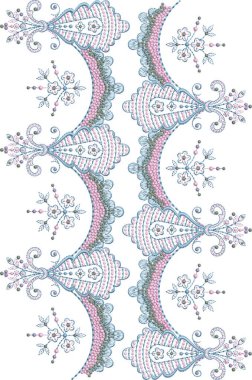 Detaylı yaprak desenleri içeren, hem çok renkli hem de tek renk varyasyonlarda bulunan orijinal çiçek işleme tasarımı. Dijital nakış, moda, tekstil projeleri ve el işi kullanımı için mükemmel. Yüksek kaliteli vektör ve EMB dosyaları ile tasarlandı