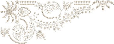 Güzel bir Barok Süslemesi Etnik tarzı sınır tasarımı suluboya, trend, doku, klasik el çizimi, Tropikal DogaR sanatı